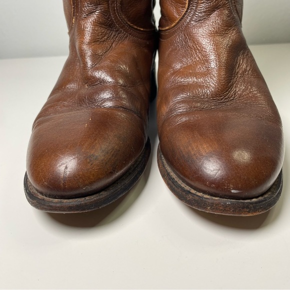 Dan Post Roper Leather Cowboy Western Boots Brown Pull On Style Mens 9M - Picture 12 of 15